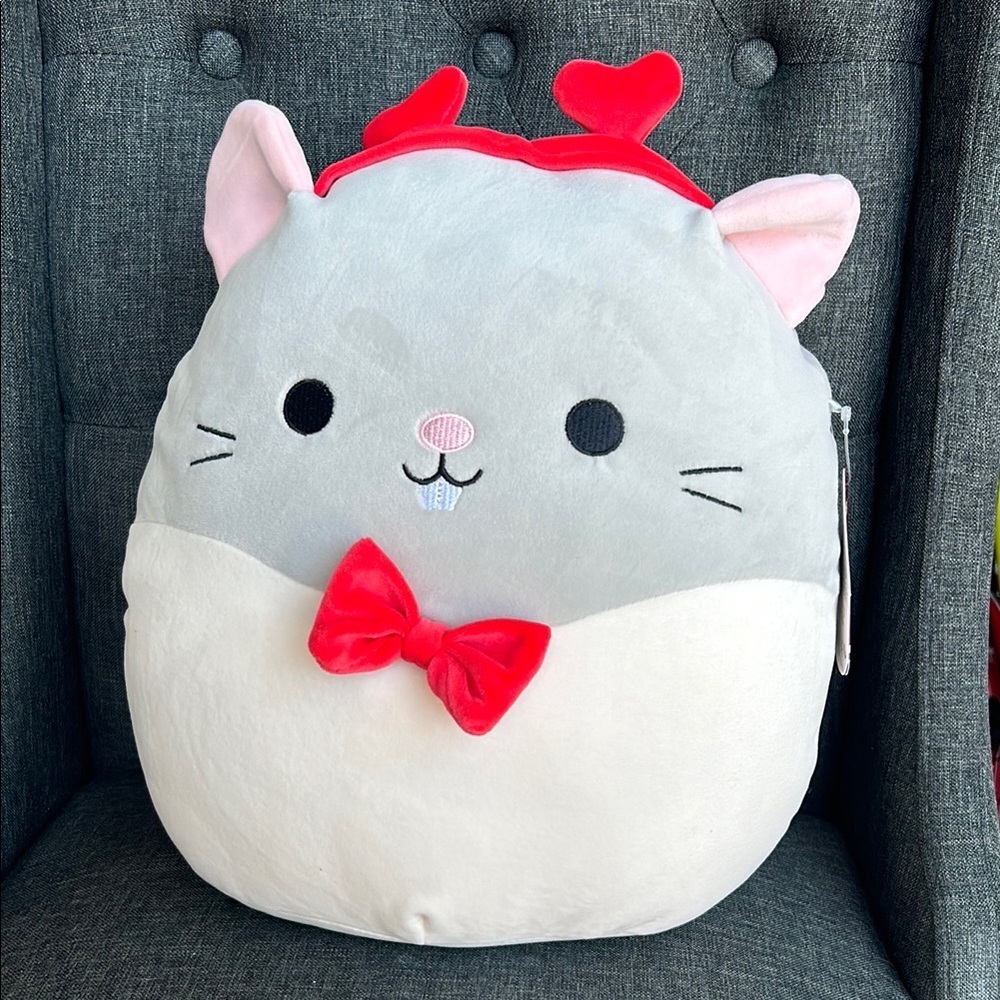 🆕 NWT Original Squishmallows Rusty the Rat 14” with hearts